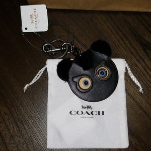 New Coach Limited Edition Fuzzy Bear Keychain Bag Charm